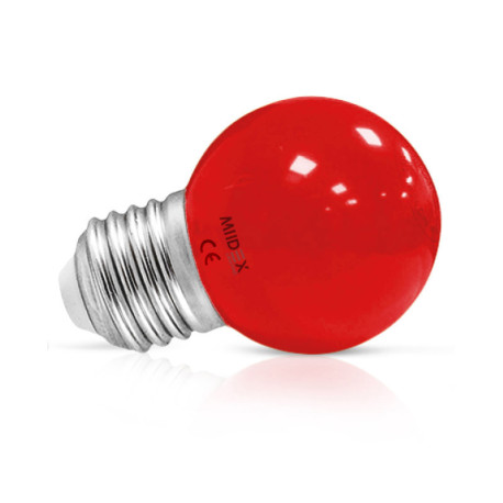 LED SPHERIQUE DECO DEPOLIE - E27 - 1W - ROUGE - Ø45