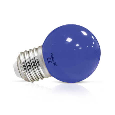 LED SPHERIQUE DECO DEPOLIE - E27 - 1W - BLEU - Ø45
