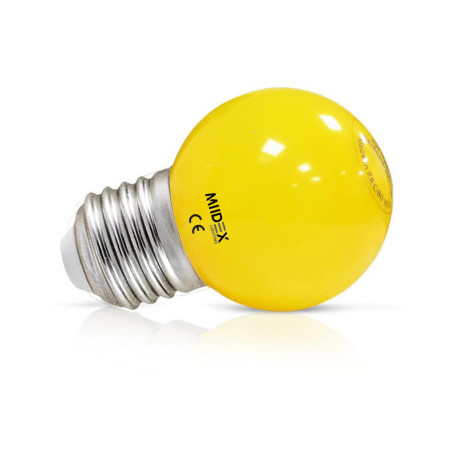 LED SPHERIQUE DECO DEPOLIE - E27 - 1W - JAUNE - Ø45