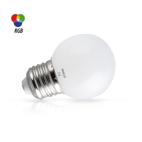 LED SPHERIQUE DECO DEPOLIE - E27 - 1W - RGB - Ø45