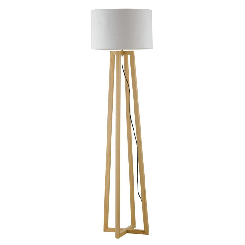                         LAMPADAIRE - BERRY PT - E27 - BOIS - ABJ BLANC - Ø350