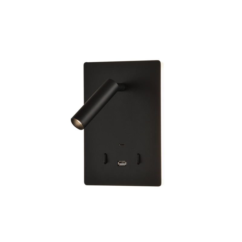                         APPLIQUE + LISEUSE - MANAT - 5W/3W - 830 - 415LM/285LM - NOIR - USB A/C