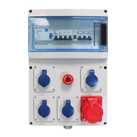 COFFRET - MONTE/CABLE - 4PC 2P+T - 3P+N+T - DISJONCTEUR - ARRET D'URGENCE