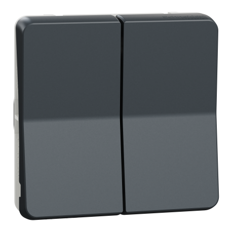 Double bouton poussoir IP55 IK07 - Composable - Gris anthracite - Mureva Styl