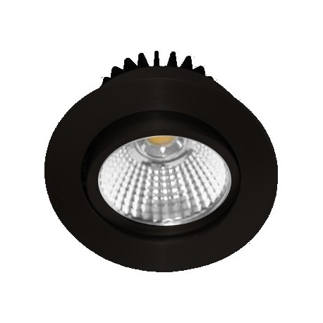 SPOT LED - 3W - 830 - 300LM - ROND ORIENTABLE - NOIR  IP44 - CLII - DIMMABLE