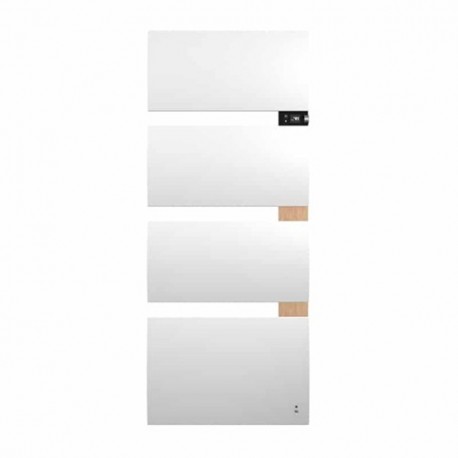 Radiateur sèche-serviettes Symphonik avec système d'enceintes Cabasse® intégré - Mât à droite - Blanc granit/Chêne