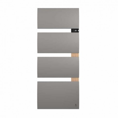 Radiateur sèche-serviettes Symphonik avec système d'enceintes Cabasse® intégré - Mât à droite - Gris/Chêne