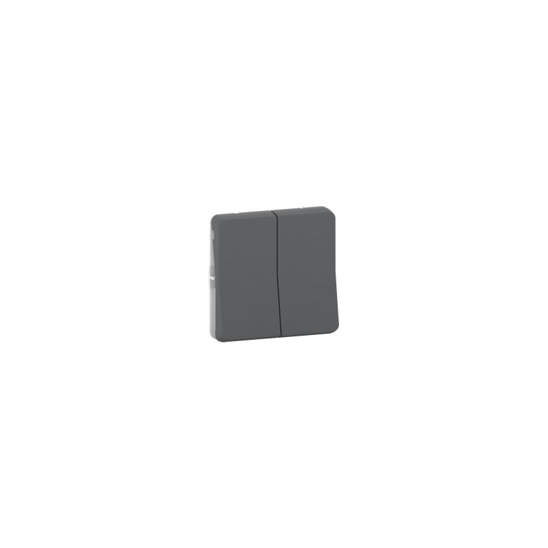                         Double bouton poussoir IP55 IK07 - Composable - Gris anthracite - Mureva Styl