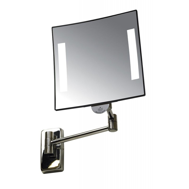                         Miroir Galaxy lumineux grossissant X3 sensitif - Led - Laiton chromé/noir - Pile - Tubulaire