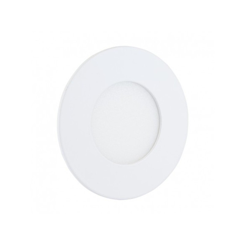                         Spot plafonnier LED encastré plat - 3W Rond - Blanc - Non dimmable