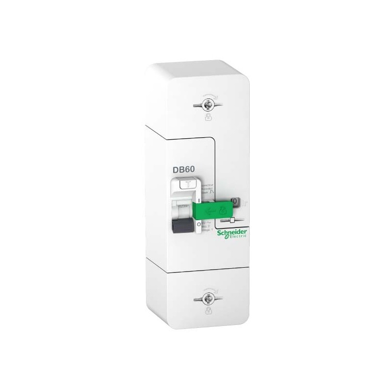                         Disjoncteur de branchement différentiel sélectif DB60 Resi9 - 1P + N - 30/45/60 A - 2,4 kA - Sensibilité 500 mA