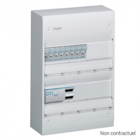 Coffret de communication évolué VDI TN415 - 8 prises RJ45 - 1 DTI - 2x13 modules