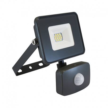 PROJECTEUR LED 10W NOIR 840 880LM IP65 DETECTEUR