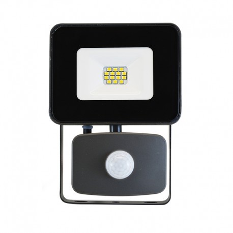 PROJECTEUR LED 10W NOIR 830 880LM IP65 DETECTEUR