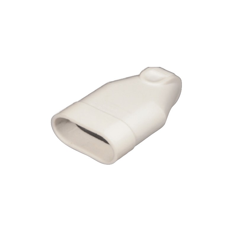                         Prolongateur à sortie droite en plastique - 2P - 6 A - Blanc