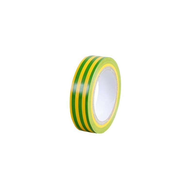                         Rubans isolants adhésif - Vert / Jaune - 10 Mètres x 15 mm