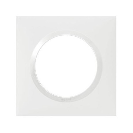 Plaque carrée monobloc Dooxie - 1 poste- Blanc