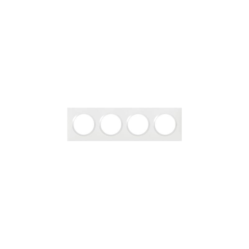                         Plaque carrée Dooxie - 4 postes - Entraxe 71mm - Blanc