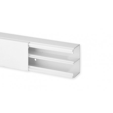 Goulotte de distribution TA-S 60x40mm - Barre de 2m - 2 compartiments - Blanc