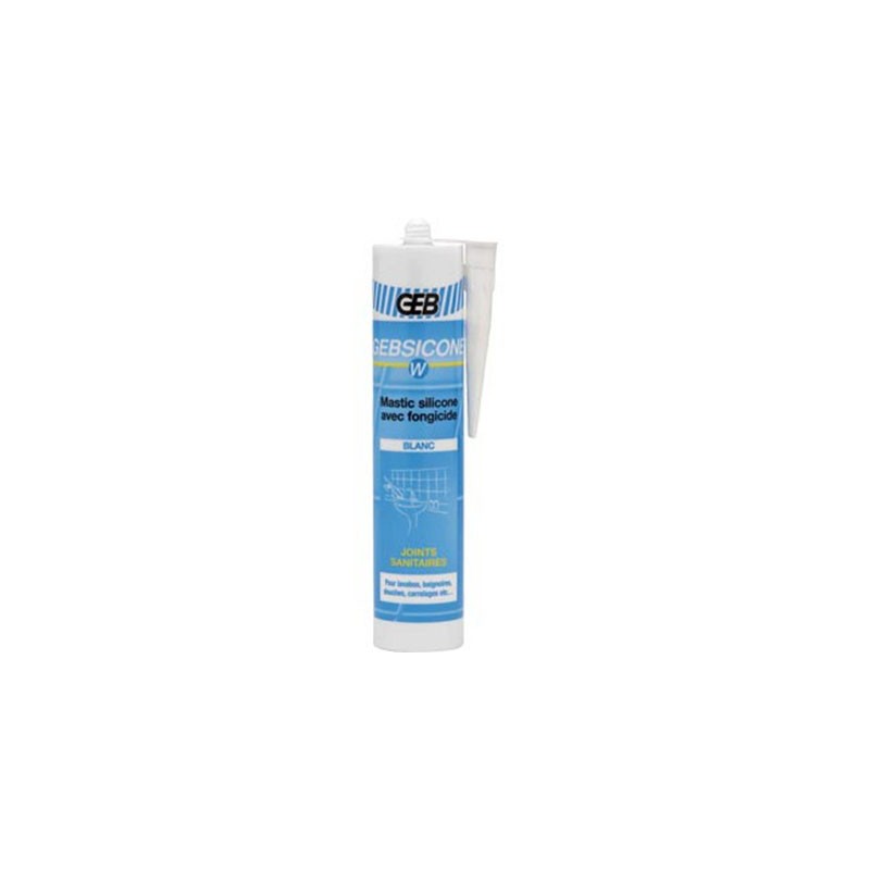                         Mastic silicone Gebsicone W - 310ml - Blanc
