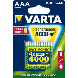 ACCU RECHARGEABLE - AAA - HR03 - 800mAh (pack de 4 piles)