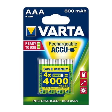 ACCU RECHARGEABLE - AAA - HR03 - 800mAh (pack de 4 piles)