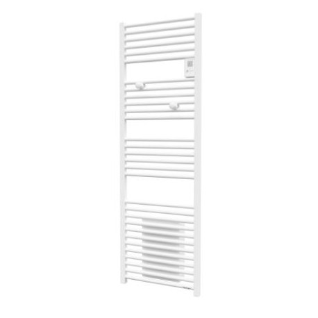 Sèche-serviettes électrique Riva 4 - 500 + 1000W - Avec soufflerie - Blanc satin