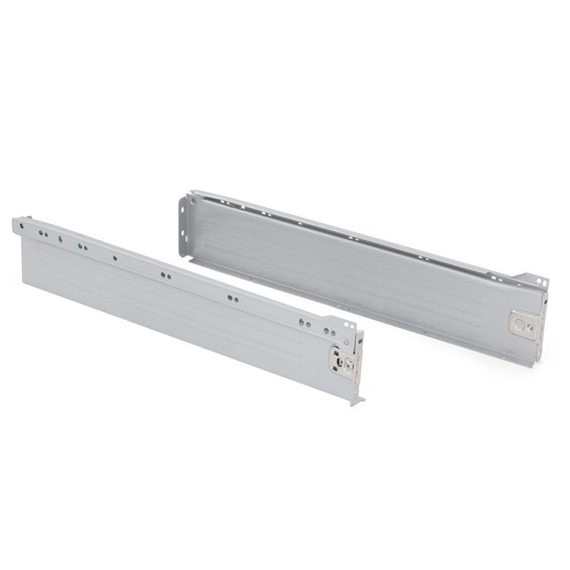                         Kit de tiroir pour cuisine et sdb Ultrabox - H. 150mm - P. 500mm - Acier - Gris métallisé
